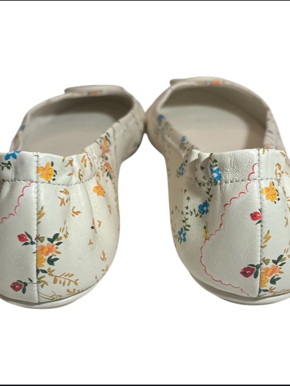 Tory Burch White Floral Minnie Ballet Flats - Picture 3 of 3